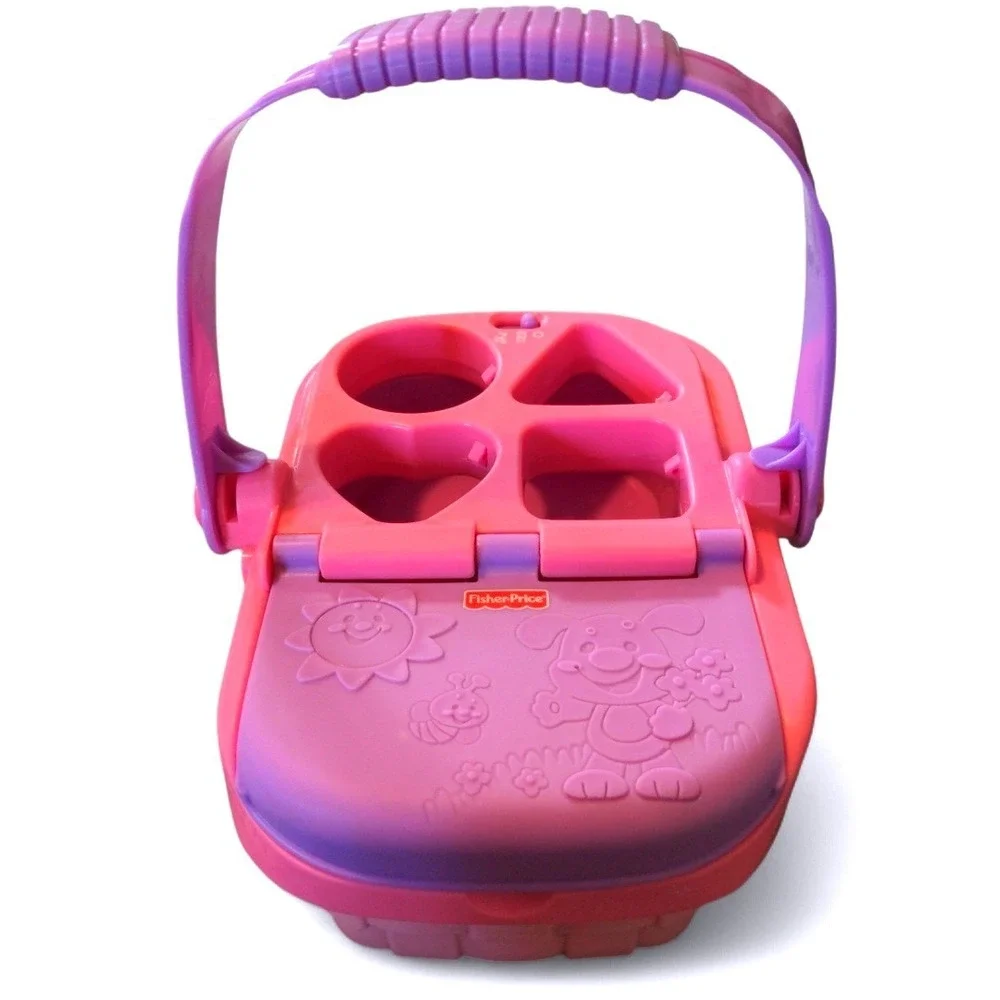 Fisher Price Toddler Laugh Learn Picnic Basket Plastic‎ Pink Shape Sorter Baby